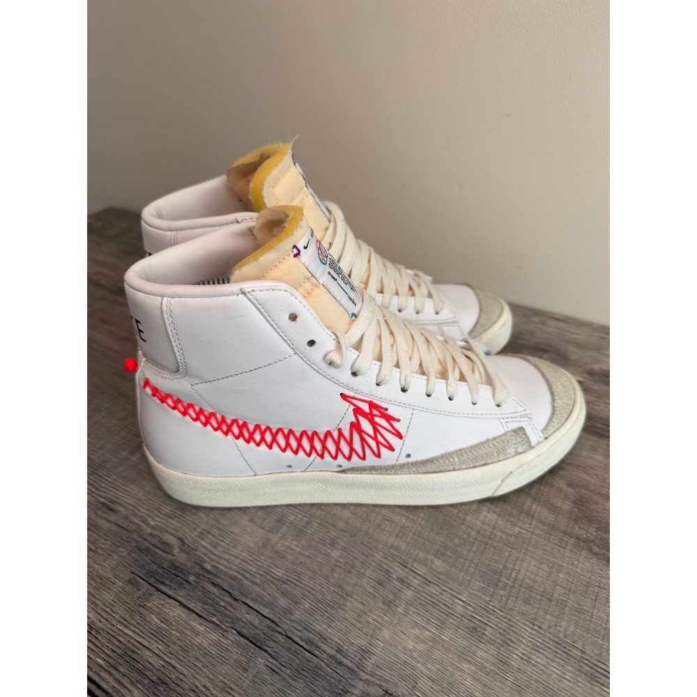 Nike Blazer Mid '77 Vintage Zig Zag Red White Sneakers DD8489-161 Mens 6.5